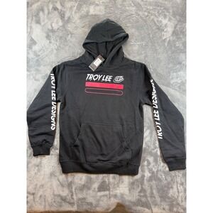 Troy Lee Designs Youth Pullover Hoodie Black Red Logo Size MD